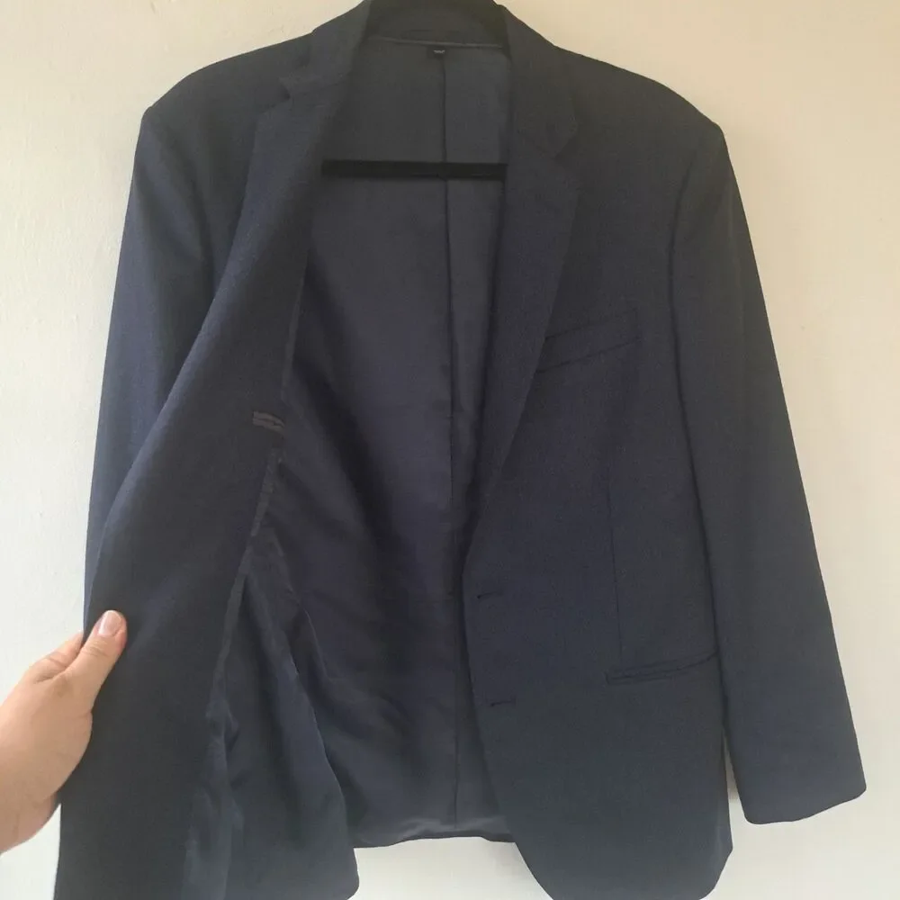 J Crew 100% Wool Blue Ludlow Blazer Mens 40S Navy American Woolen Sport Coat